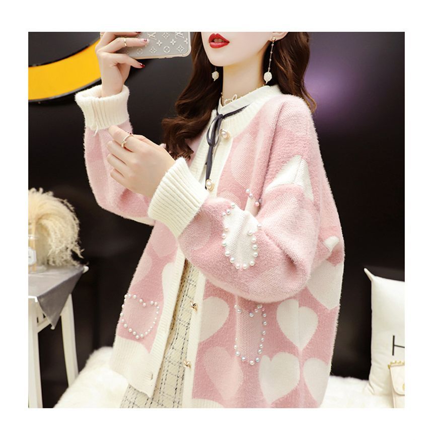 aistera - Cardigan met hartjesprint