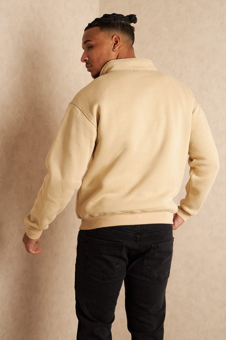 Sweat molletonné beige