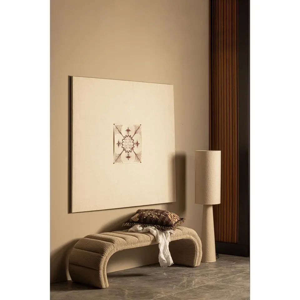 WOOOD Loft Vloerlamp - Metaal/Bouclé - Naturel - 130xØ30 cm