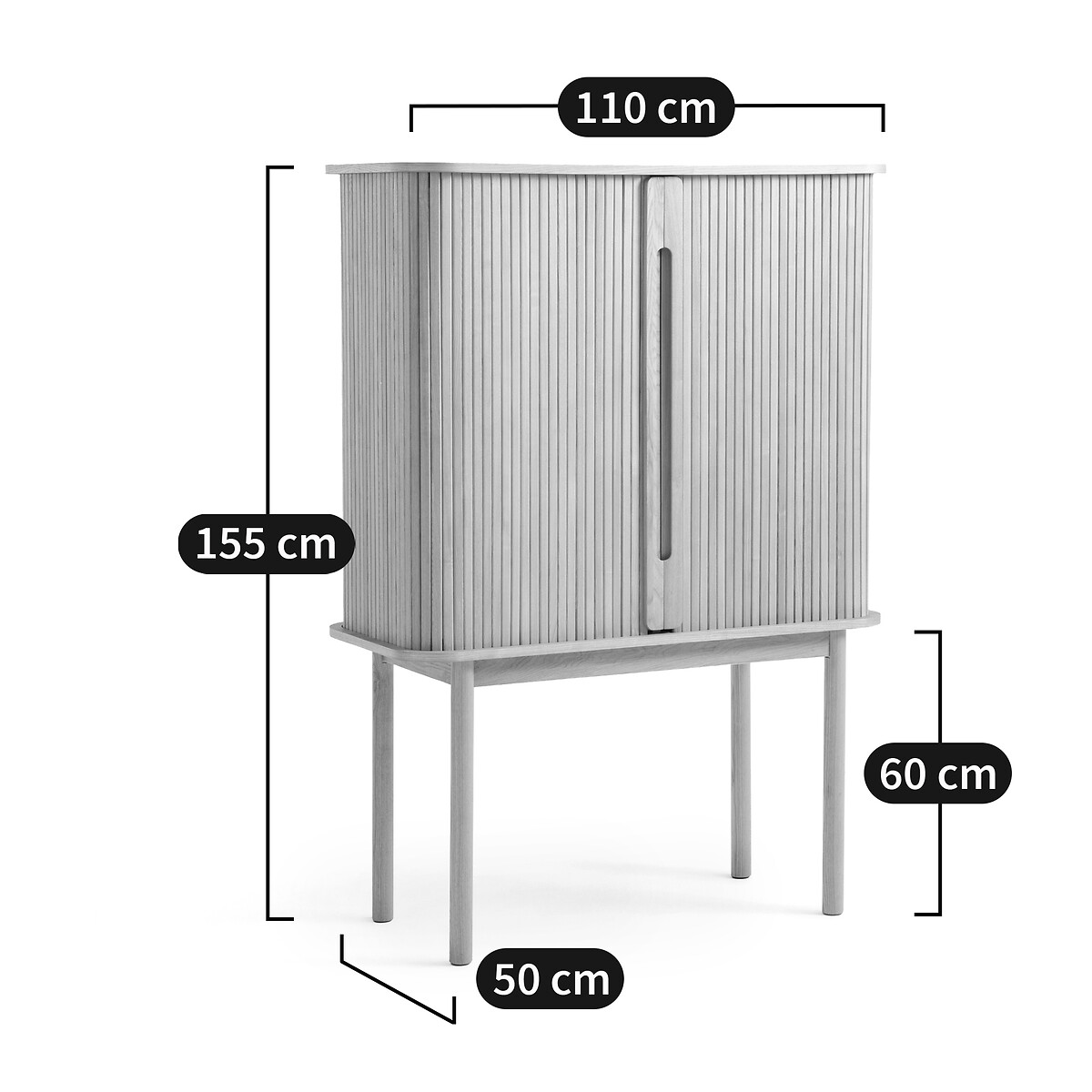 LA REDOUTE INTERIEURS<br>Armário com 2 gavetas e 2 portas de correr Wapong