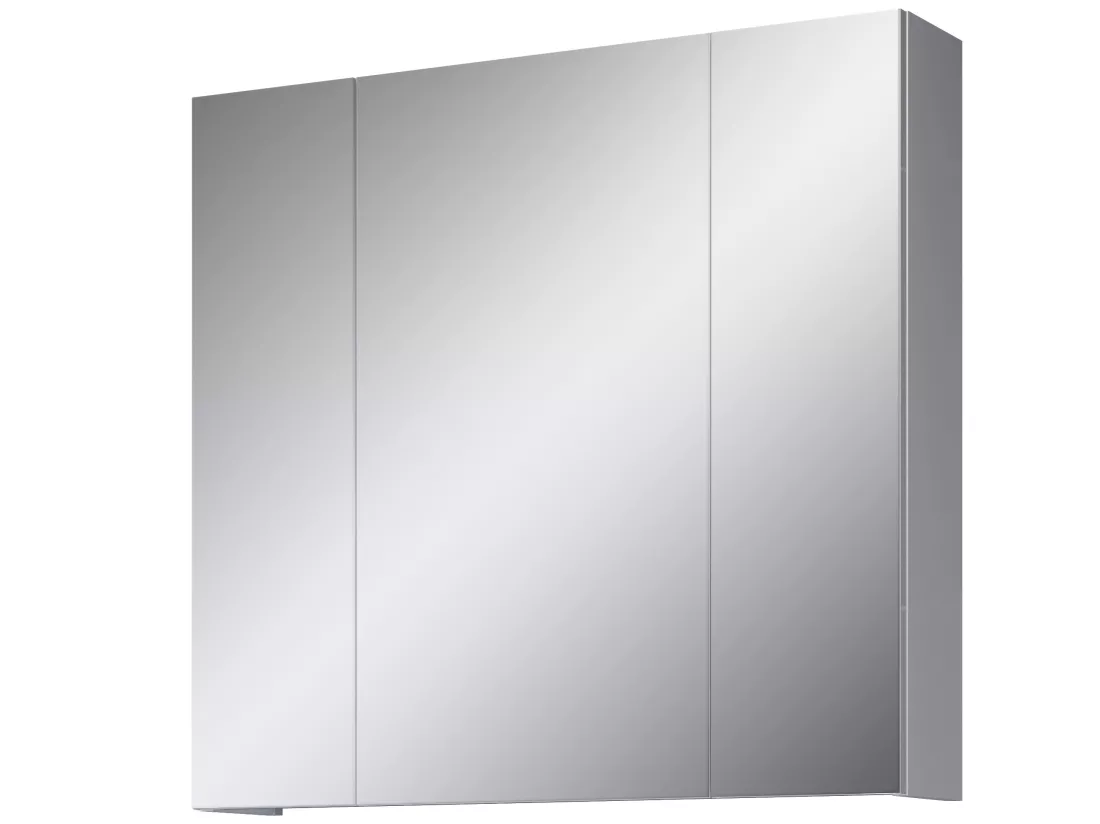 Meuble haut avec miroir - Mélaminé - Blanc - 80 - 75 - 16 cm