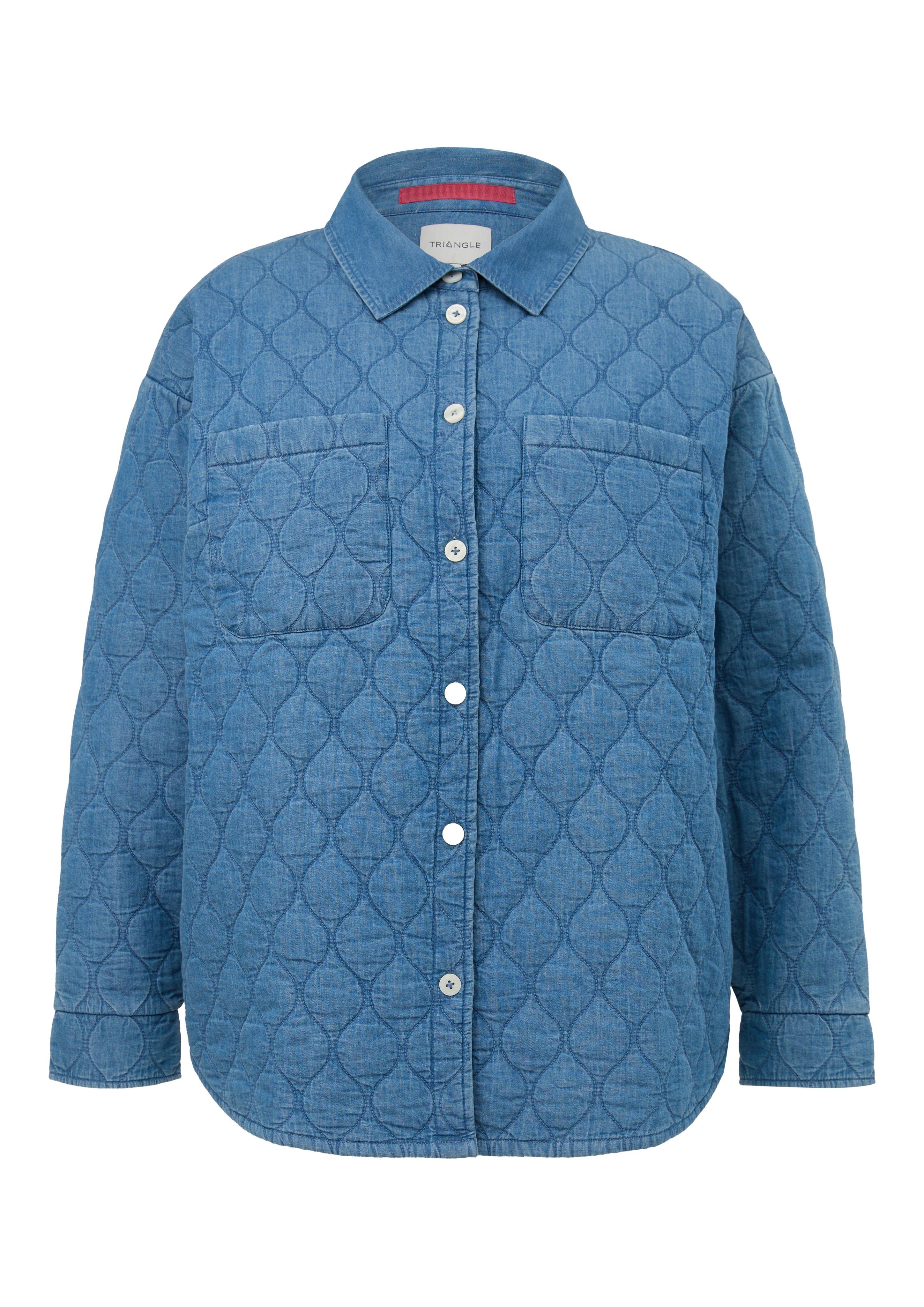 Jeansjacke in gesteppter Optik