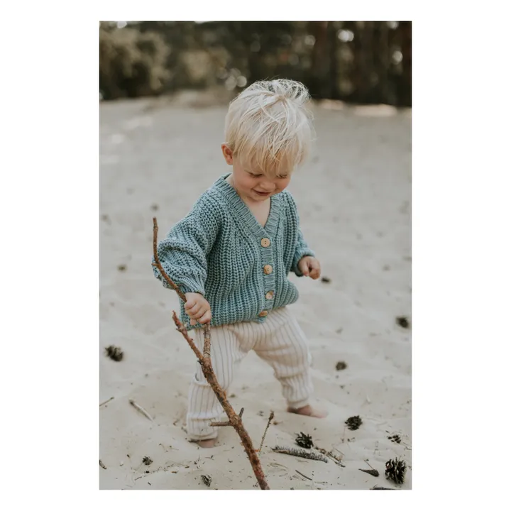 Yuki Cardigan Chunky Coton Bio | Bleu