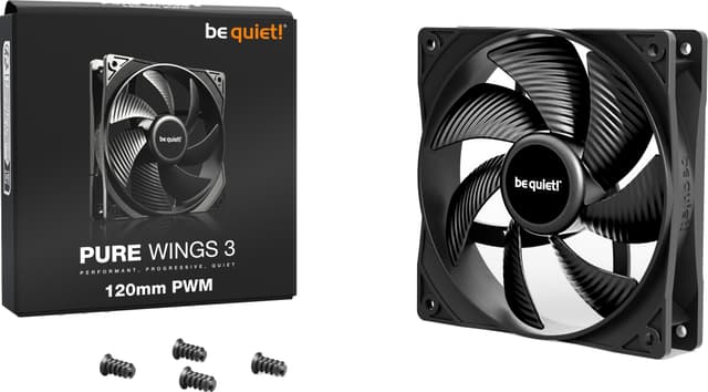 Be quiet! PURE WINGS 3 120 mm PWM blæser (sort)