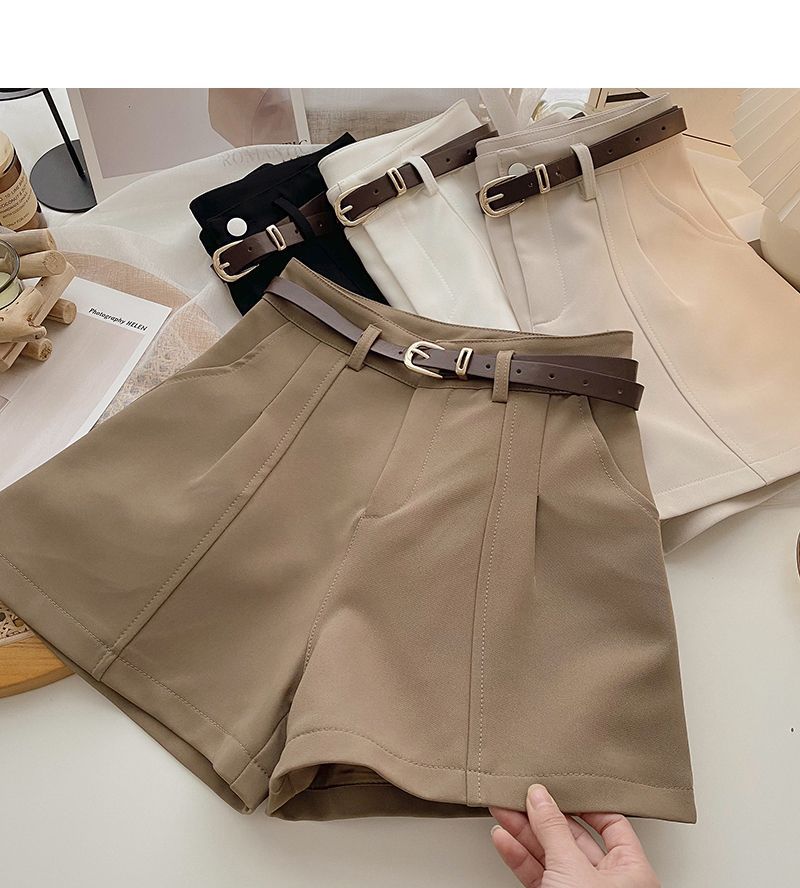 DIYI - Effen A-lijn shorts met hoge taille