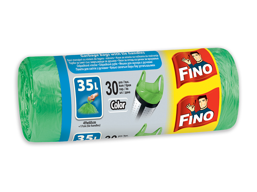 SACOS DE LIXO FINO VERDE COM ASAS 35L 30 UN