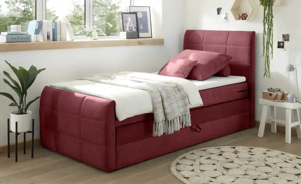 Boxspringbett Kuba 3 Rot 120 cm