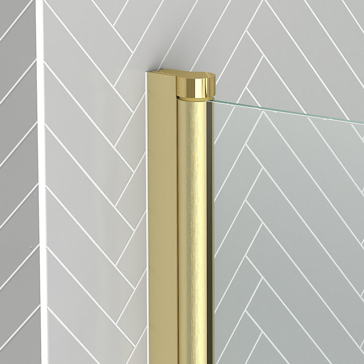 Pare-baignoire 130 x 70 cm or brossé Essentiel Galedo
