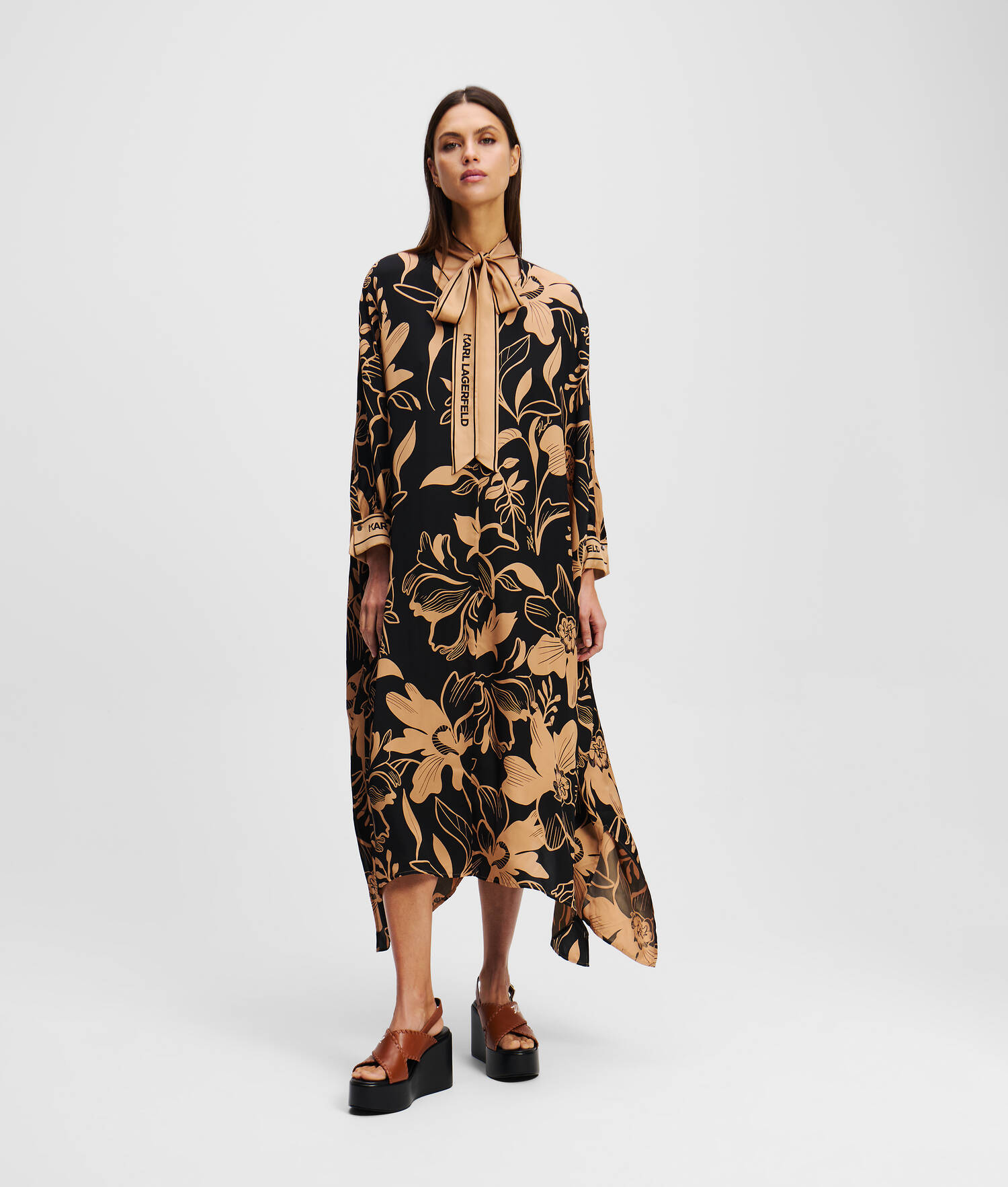 ROBE KAFTAN - All Over Orchid Print