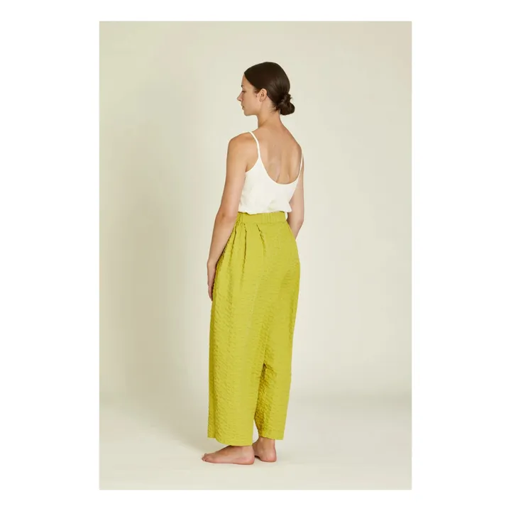 Black Crane Pantalon Large Seersucker | Curcuma