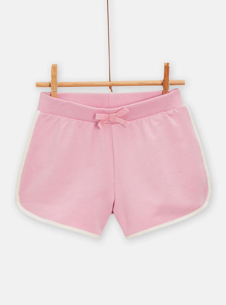 Short rose guimauve style décontracté pour fille