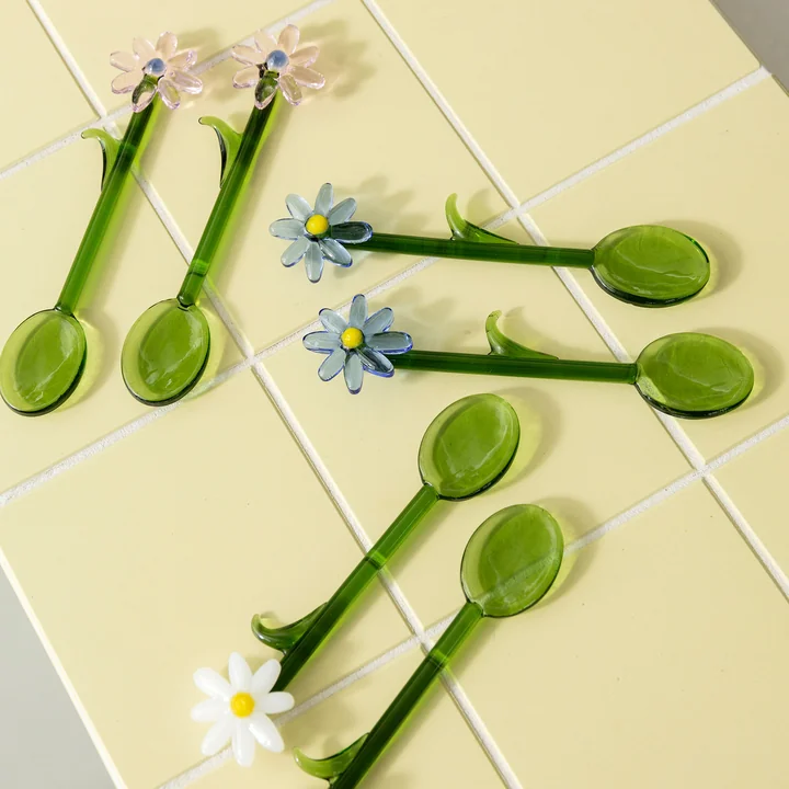 &klevering - Flora Löffel, blau (2er-Set)
