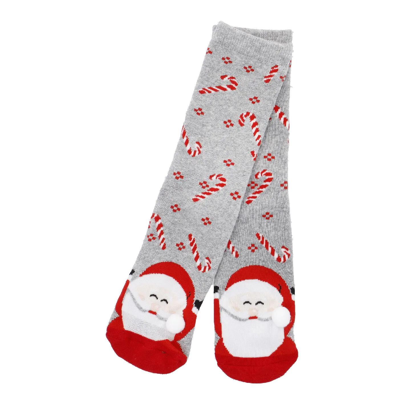 Anti-Rutschsocken Xmas, Santa hellgrau, Größe 36 - 41