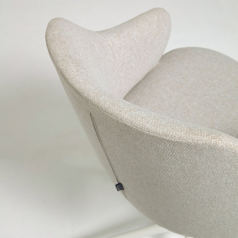 Chaises de bureau Einara tissu - Dossier bas  - Pieds Blanc