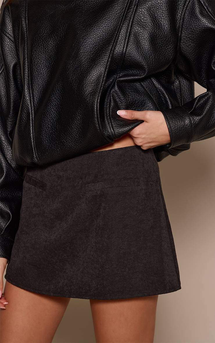 Noir Jupe-short En Peau De Pêche