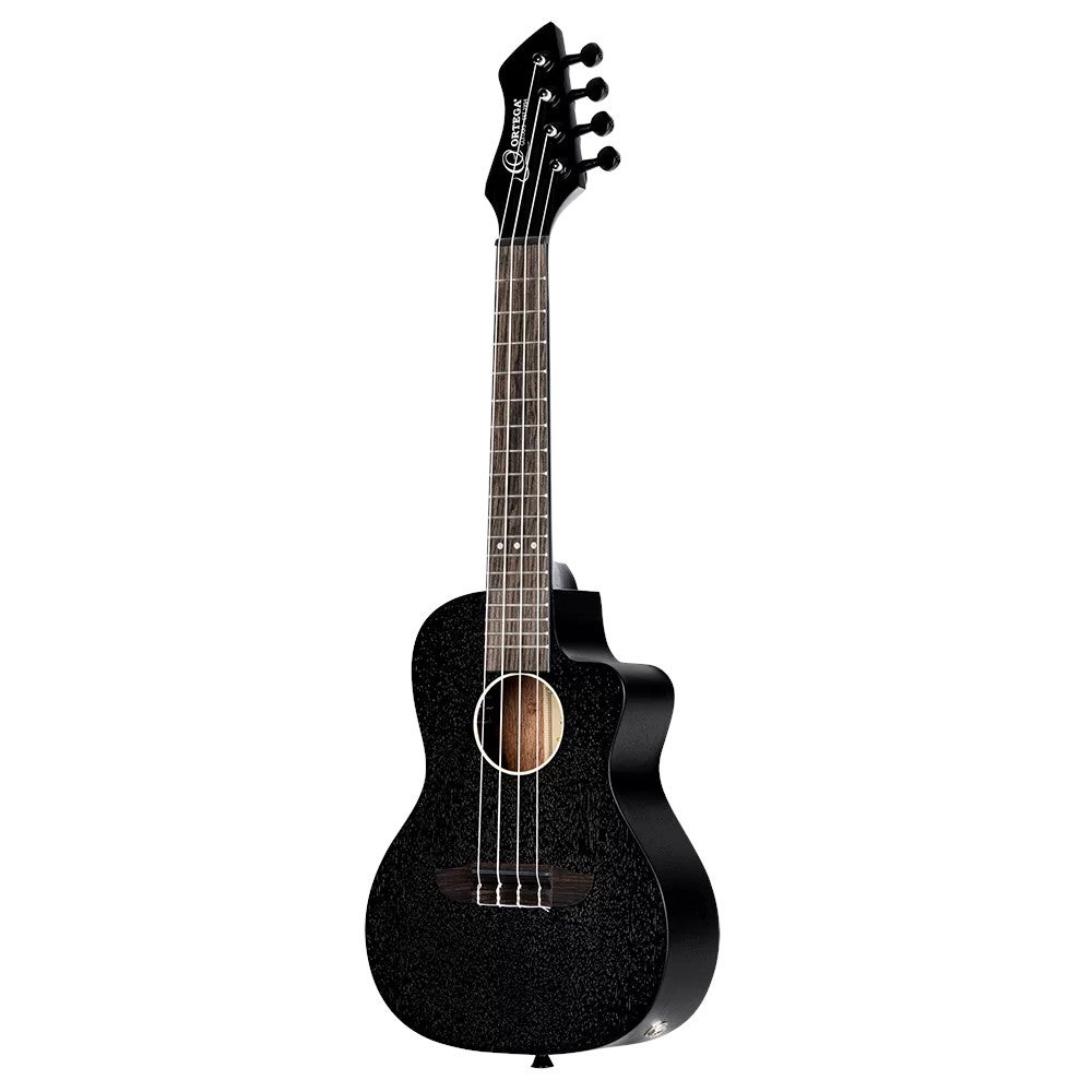 Ortega RUHZ-CE-SBK Horizon Series Concert Ukulele Black elektrisch-akoestische concert ukelele