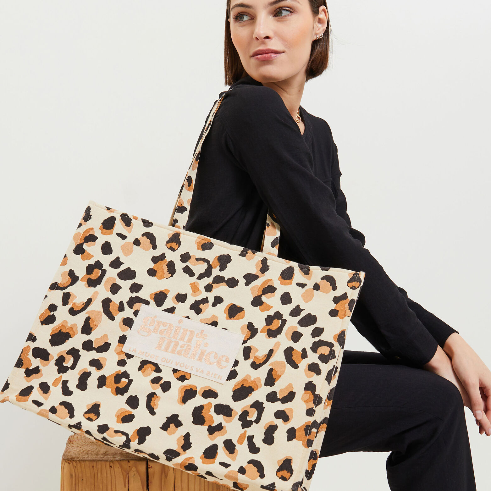 Grand totebag léopard femme