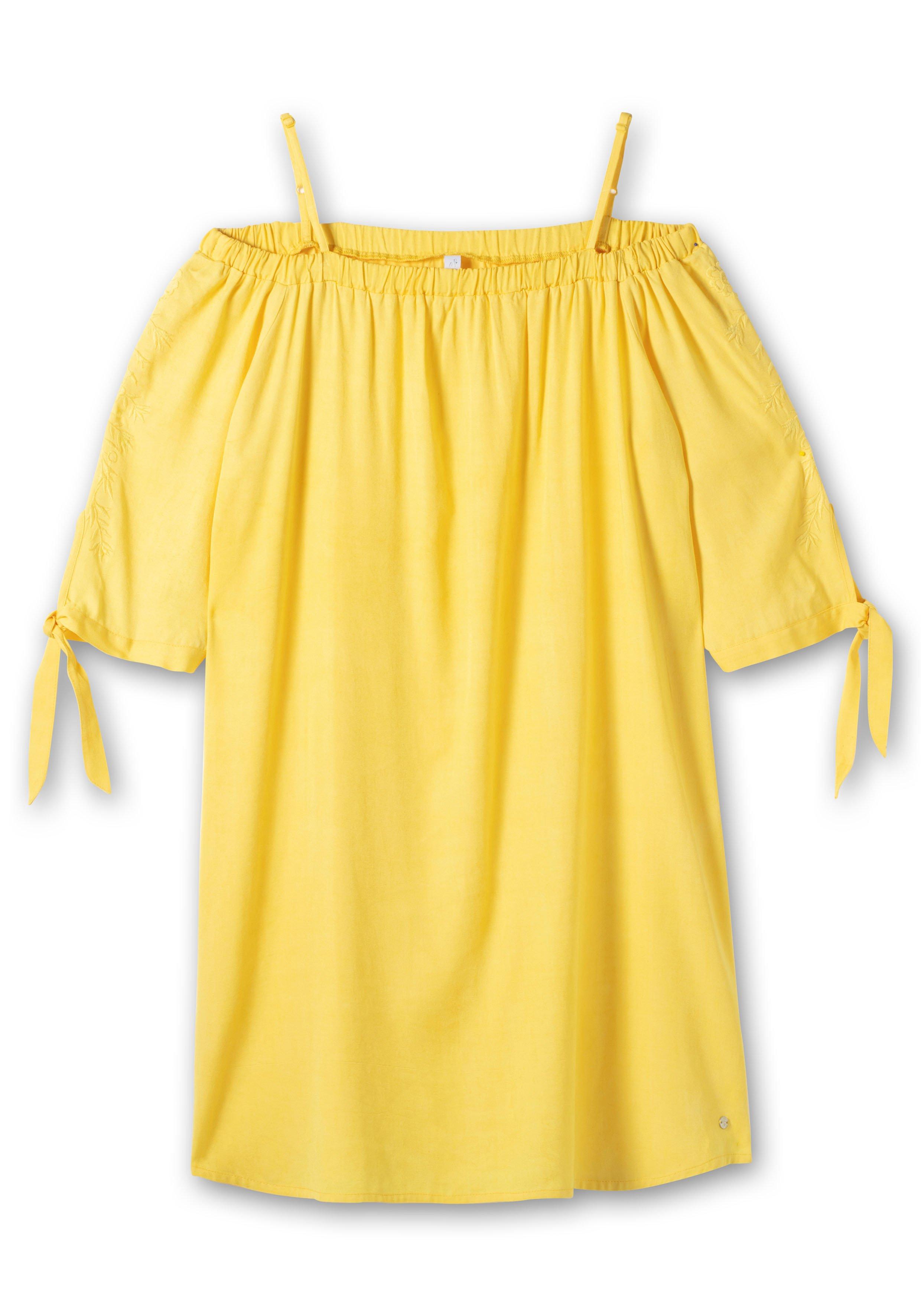 Knielanges Strandkleid mit Carmenausschnitt