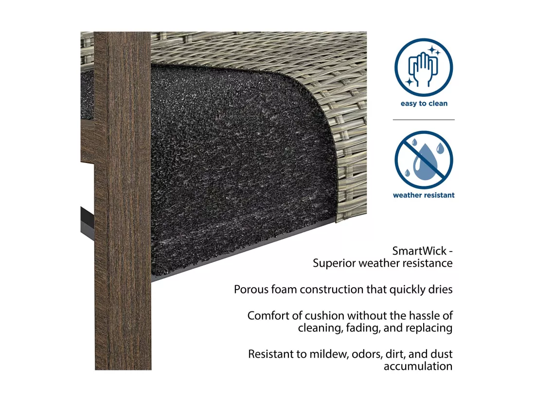 Smartwick | Lot de 2 chaises longues en résine grise