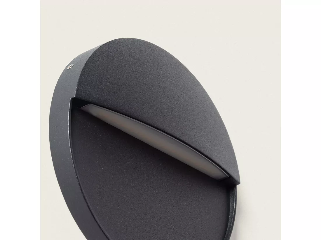 Applique Murale Extérieure LED 6.5W CCT Seleccionable en Saillie Ronde Jade Noir