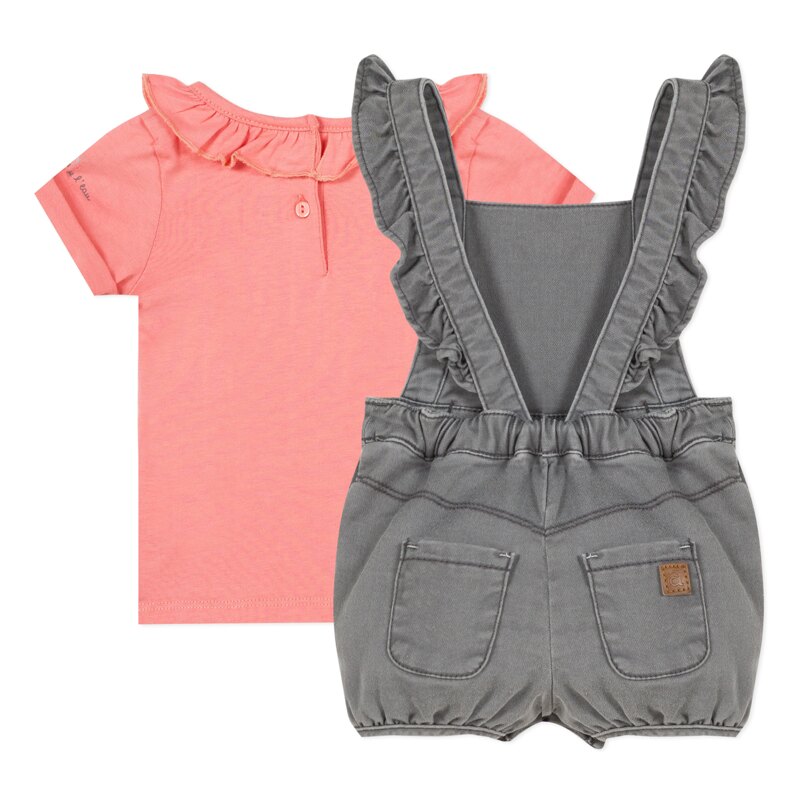 Ensemble t-shirt salopette à volants bébé fille Absorba Aucune nuance