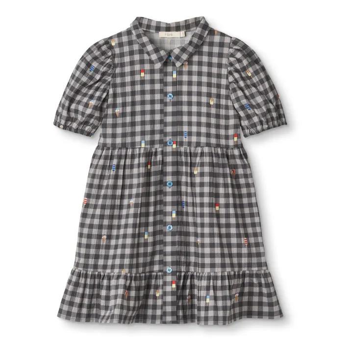 Fliink Robe Polar Vichy | Gris anthracite
