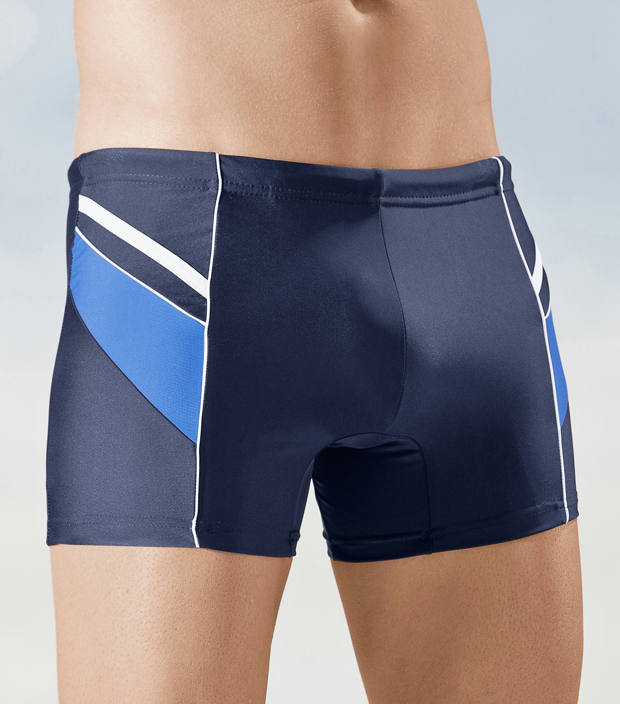 Badepants im preiswerten Zweierpack mit Einsätzen und Paspelierungen