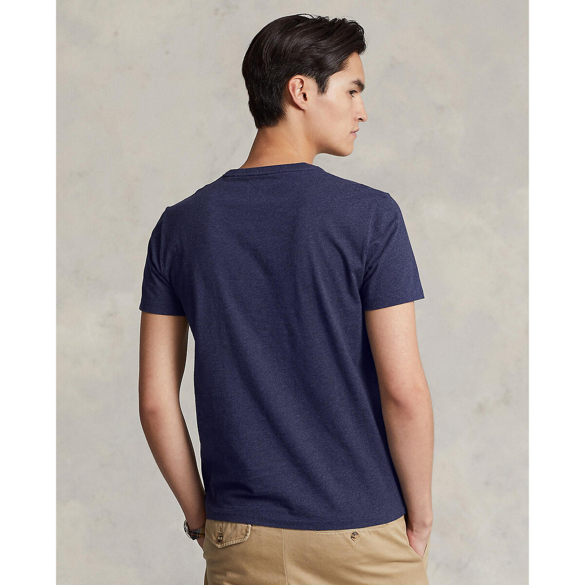 POLO RALPH LAUREN<br>Camiseta de malha slim fit com gola redonda