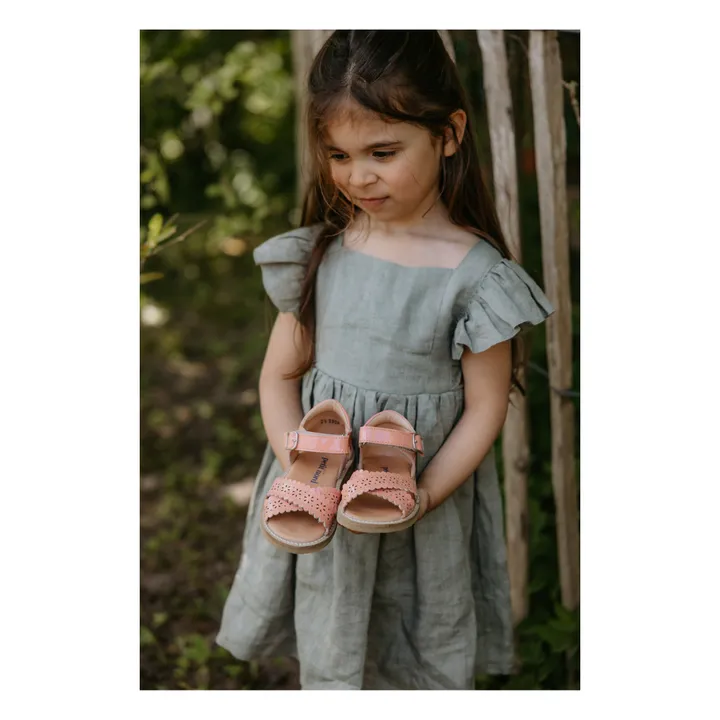Petit Nord Sandales Scratchs Scallop Flower | Rose