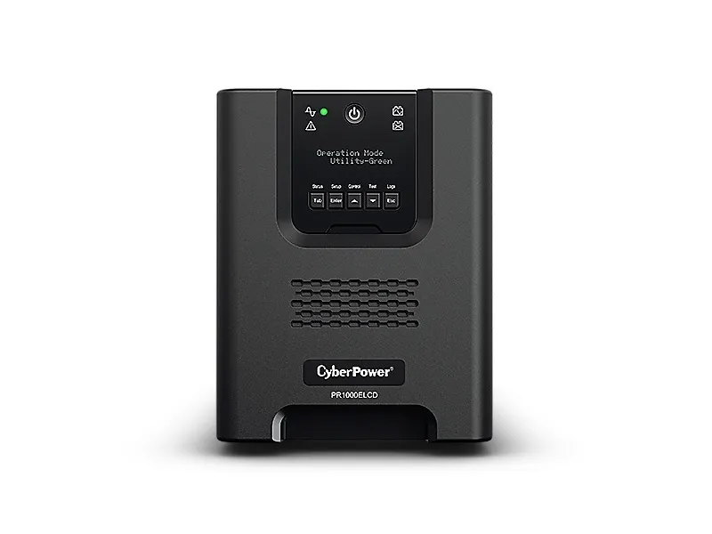 CyberPower Professional Series PR1000ELCD - UPS - AC 230 V - 900 Watt - 1000 VA - 12 At - RS-232, USB - output-stikforbindelser: 8