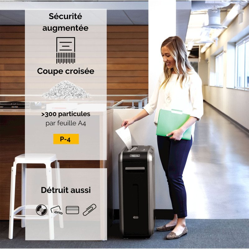 Destructeur Fellowes 125Ci - coupe croisée