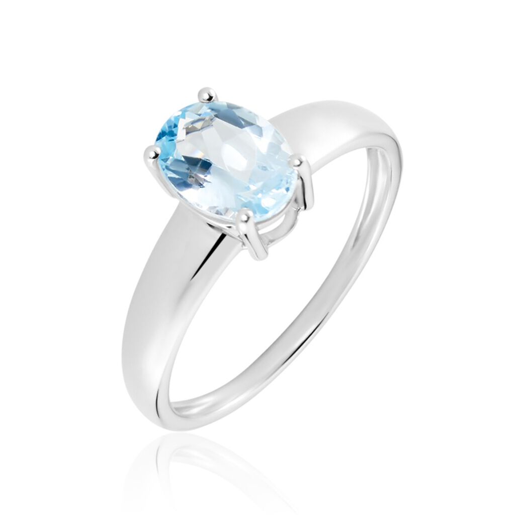 Bague Cassius Or Blanc Topaze Bleu Sky