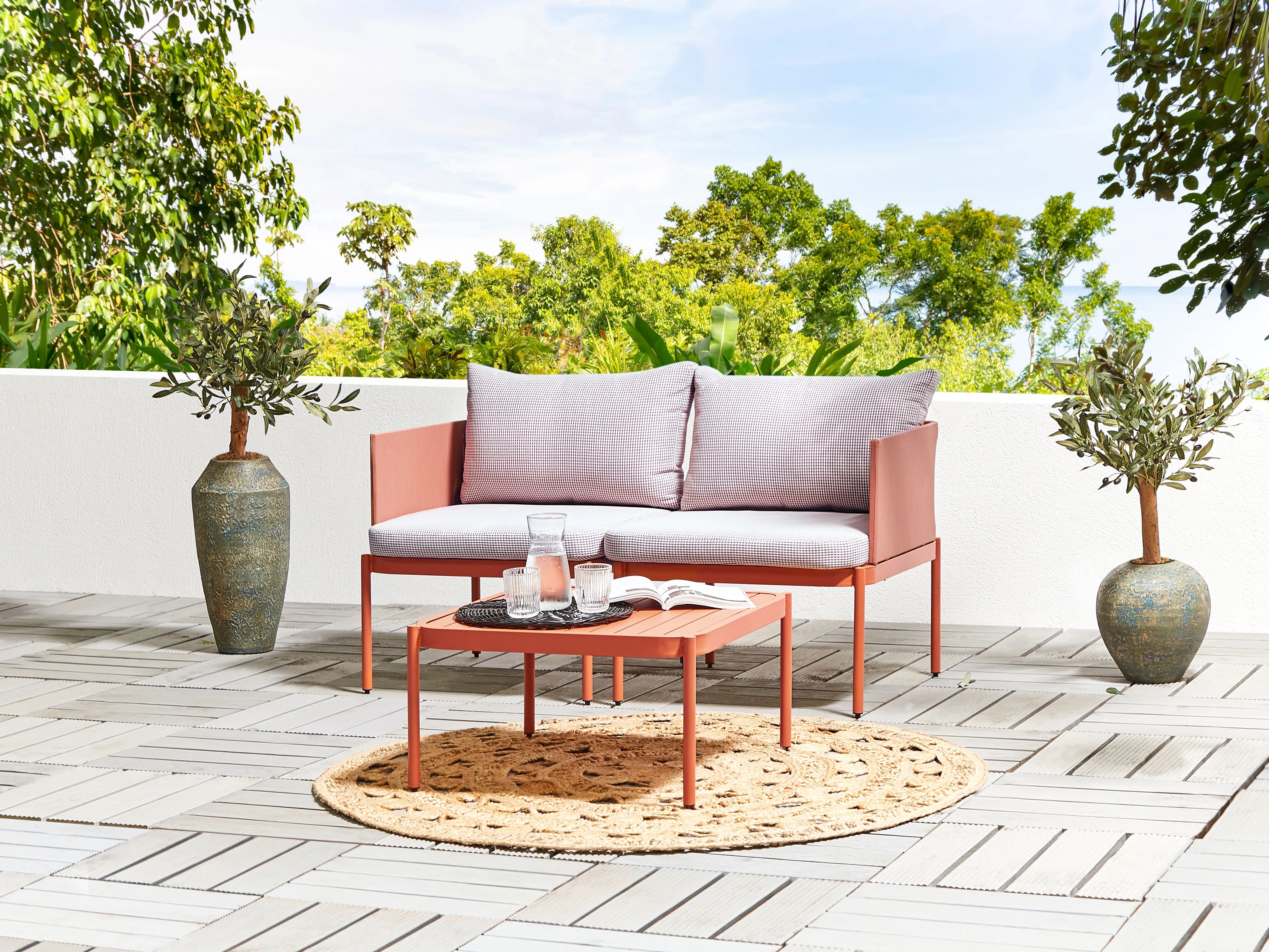 Loungeset met tafel 2-zits TERRACINA Metaal Oranje