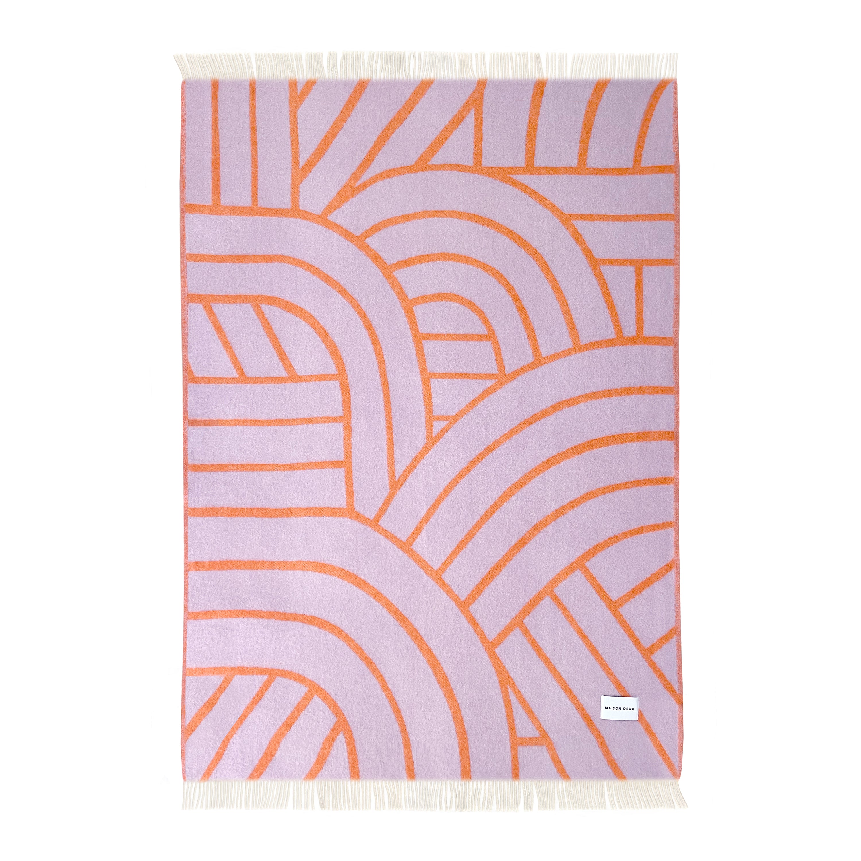 Maison Deux Lines Plaid - Lila / Oranje