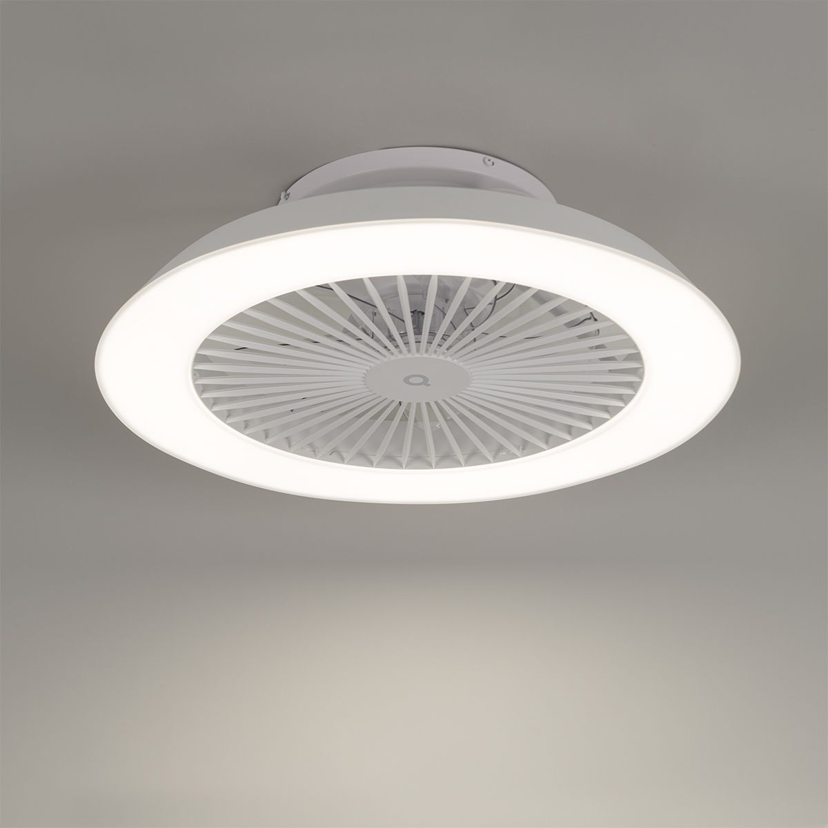 Smart plafondventilator wit 59.5cm incl. LED dimbaar met afstandsbediening - Deniz