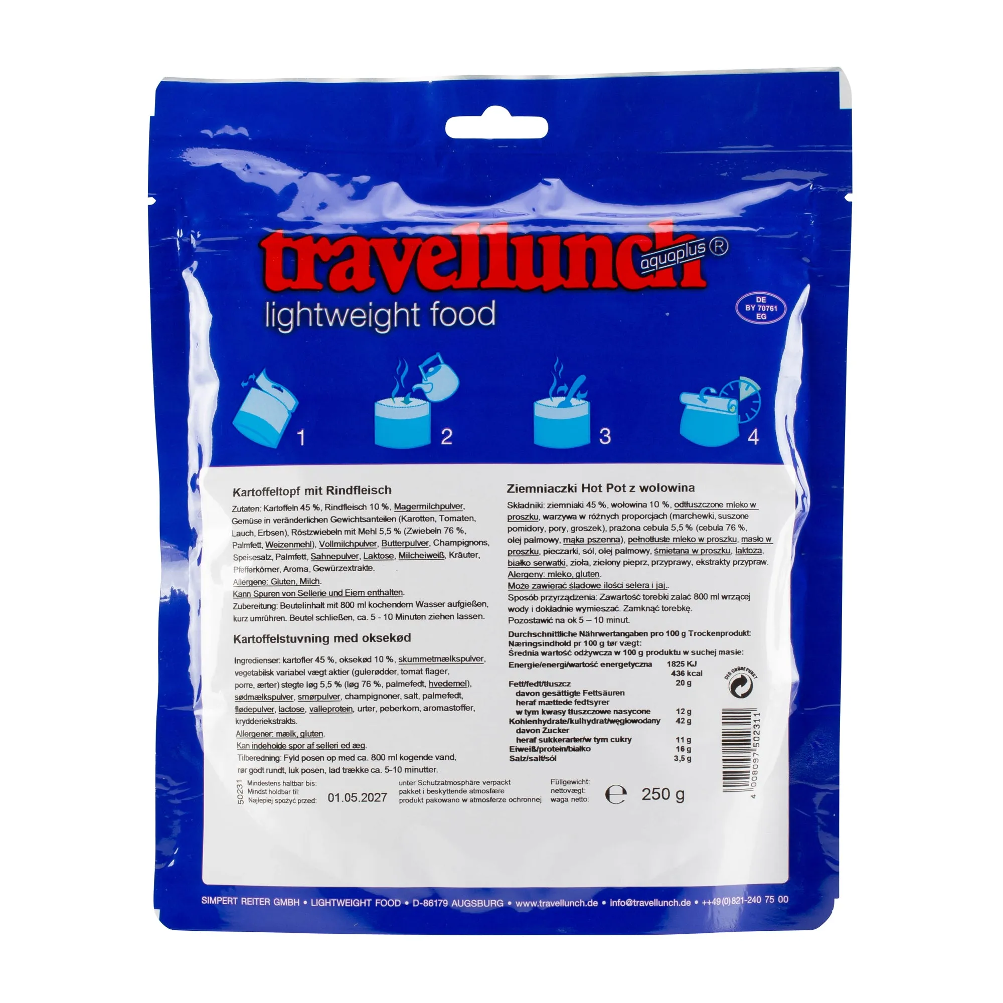 Travellunch -  Kartoffeltopf mit Rindfleisch 2er Packung