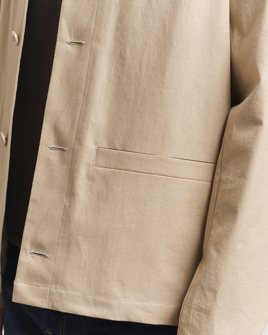 A.P.C. Rodney Textured Cotton Overshirt Beige