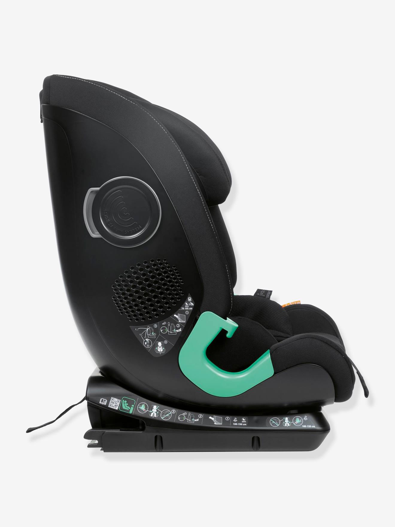Cadeira auto CHICCO MySeat i-Size para crianças de 76 a 150 cm, equivalente aos grupos 1/2/3, preta lisa.