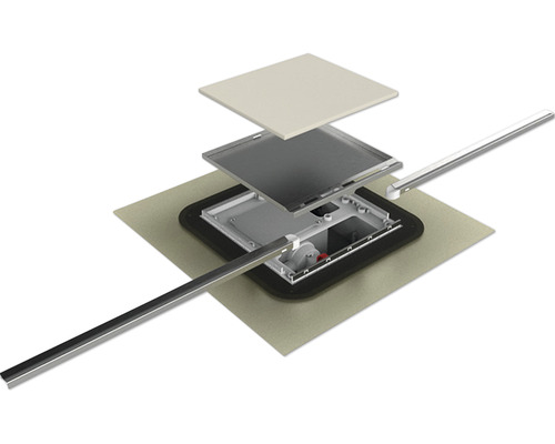 Jung Plancofix Line vloerafvoerpomp voor inloopdouches, inbouwdiepte 9 cm met afkortgoot JP50177