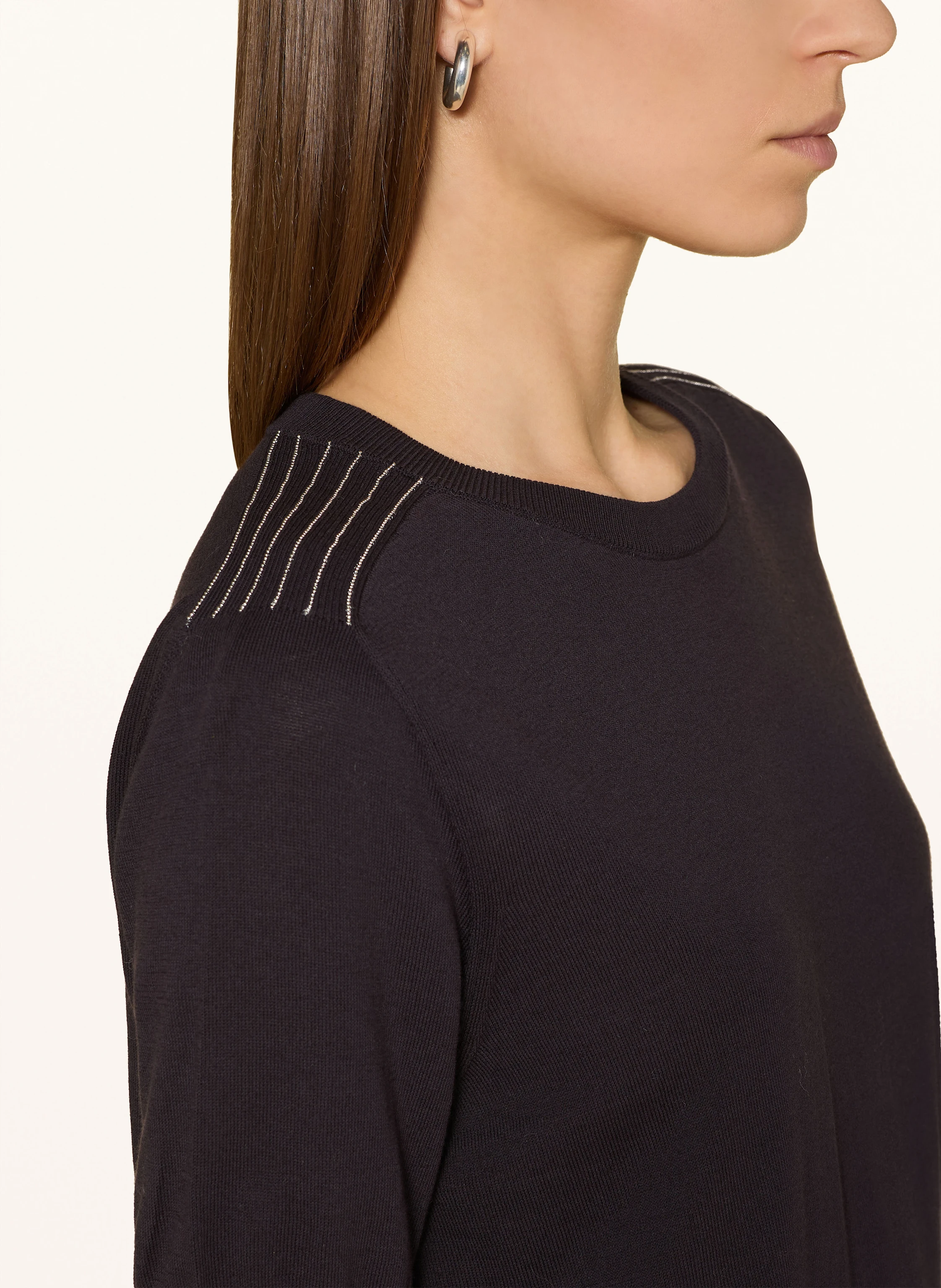 PESERICO Strickshirt mit Schmuckperlen