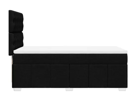 Sommier à lattes de lit avec matelas Noir 90x190 cm Tissu