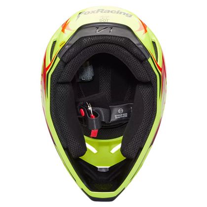 Casque cross Fox V1 STATK 2024 - Rouge / Jaune