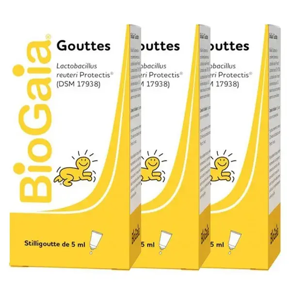 BioGaia Gotas Probióticas Lactobacillus Reuteri Protectis 5ml Pacote com 3