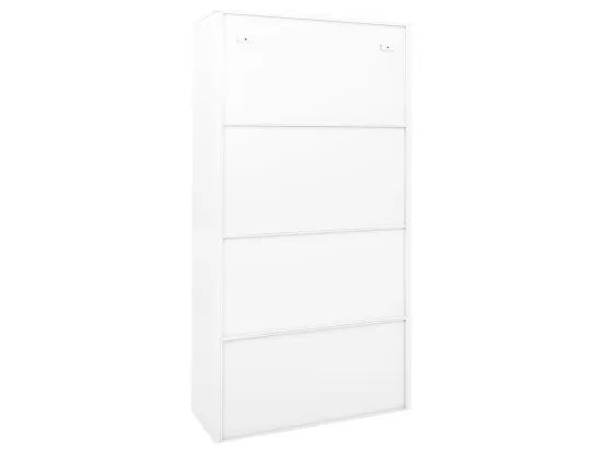 Armoire de bureau et porte coulissante Blanc 90x40x180 Acier