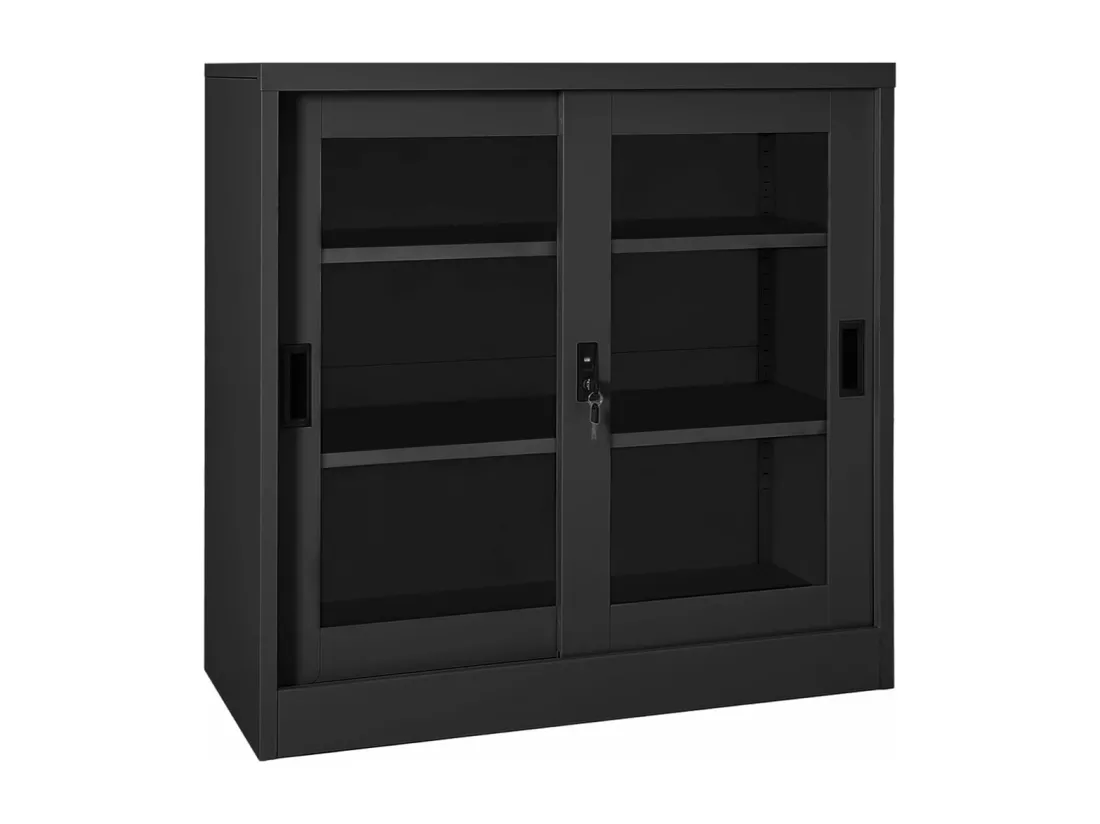 Armoire à portes coulissantes avec jardinière Anthracite Acier