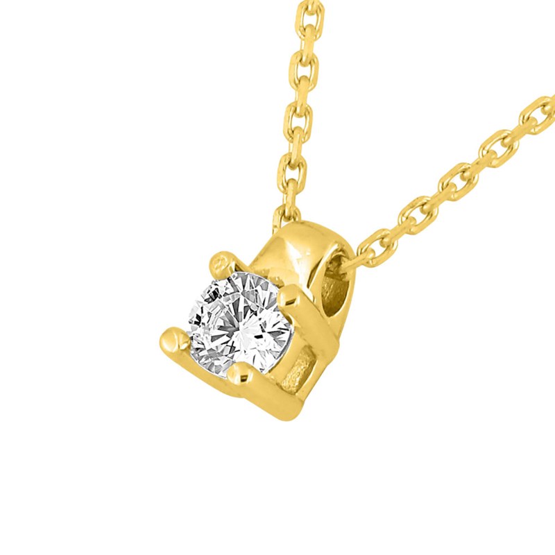 Collier Femme - Or 18 Carats - Diamant 0,14 Carats - Longueur : 42 cm