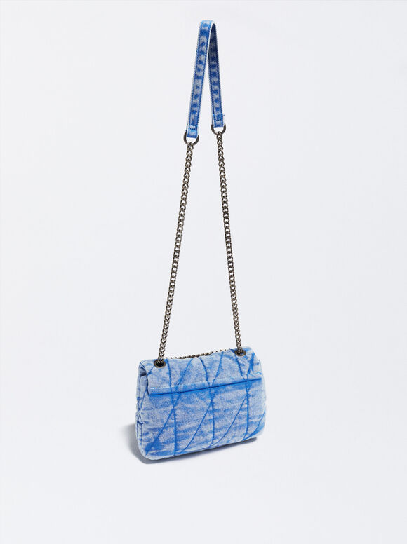 Bolsa de ombro em jeans - Azul