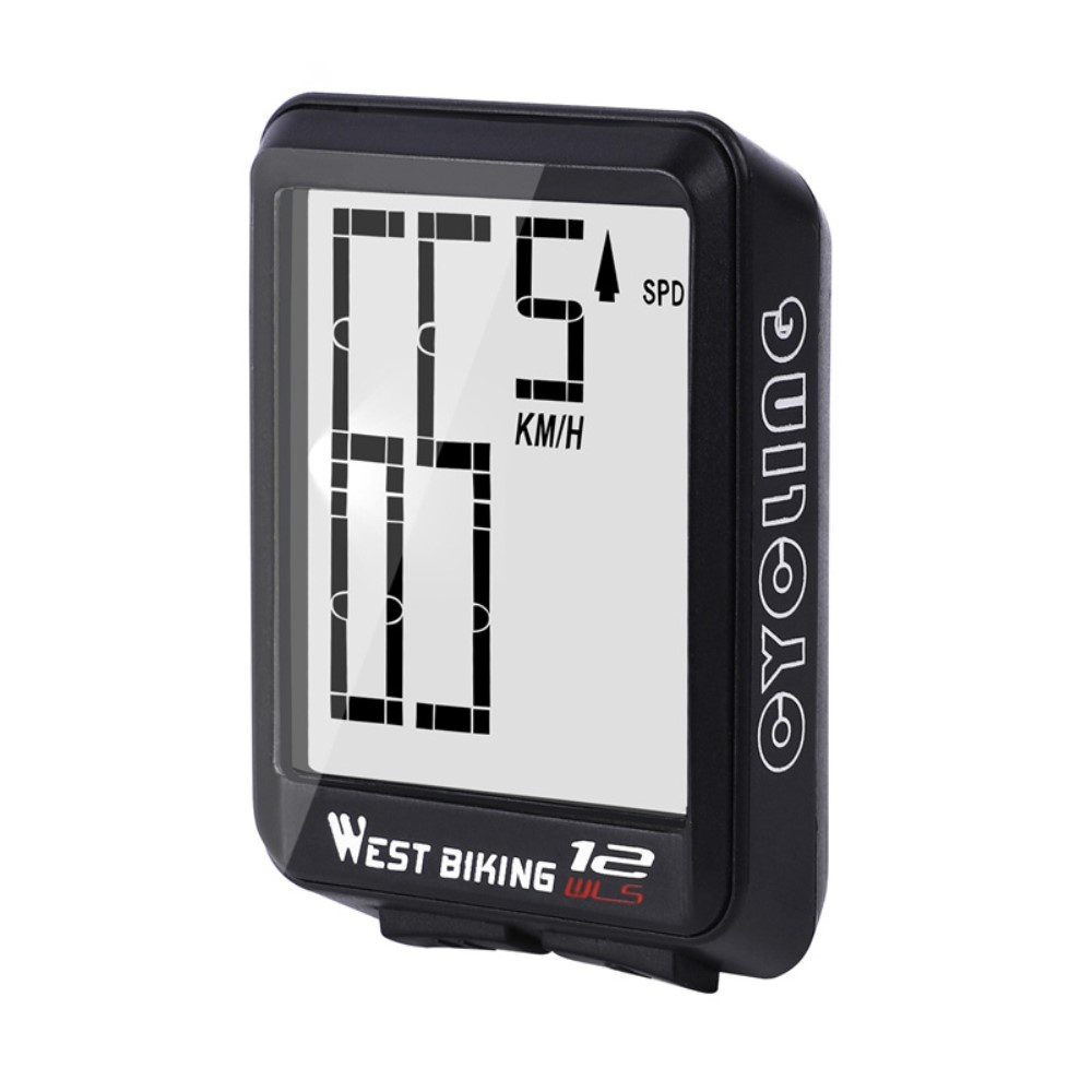 Digitaler Fahrrad Computer Tacho Geschwindigkeitsmesser Kabelloser Velo Kilometer Zähler - Schwarz