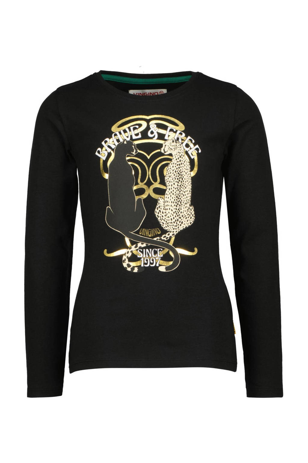Vingino longsleeve Julie met printopdruk zwart