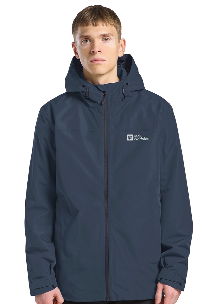 Jack Wolfskin 3-in-1-Funktionsjacke »TAUBENBERG 3IN1 JKT M« mit Kapuze 3in1, wasserdicht, winddicht, Übergangsjacke